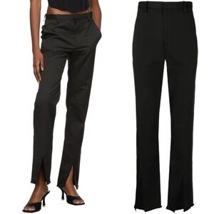 Dion Lee Split Ankle Raw Hem Black Trouser Pants